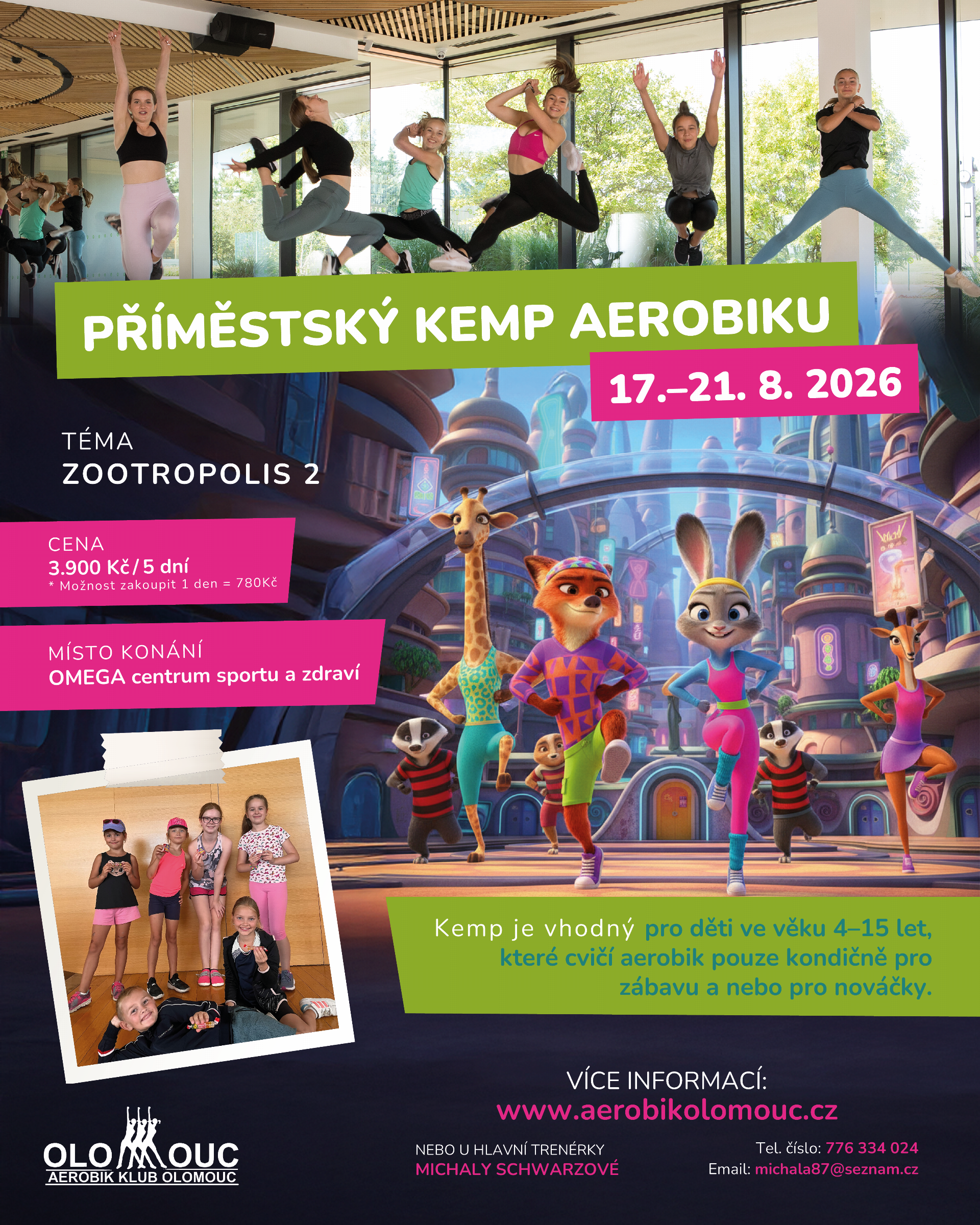 Příměstský kemp aerobiku