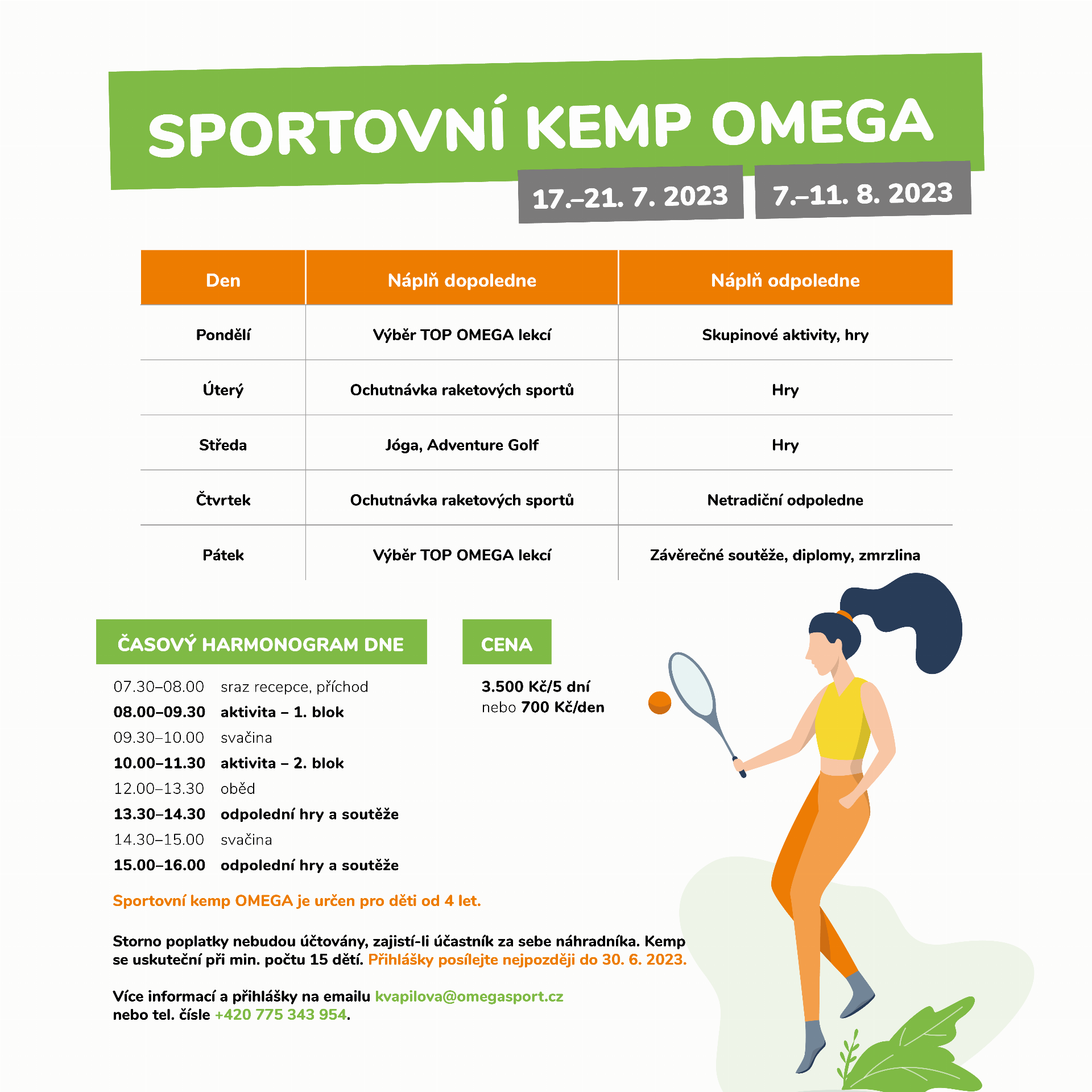 OMEGA sportovní kemp